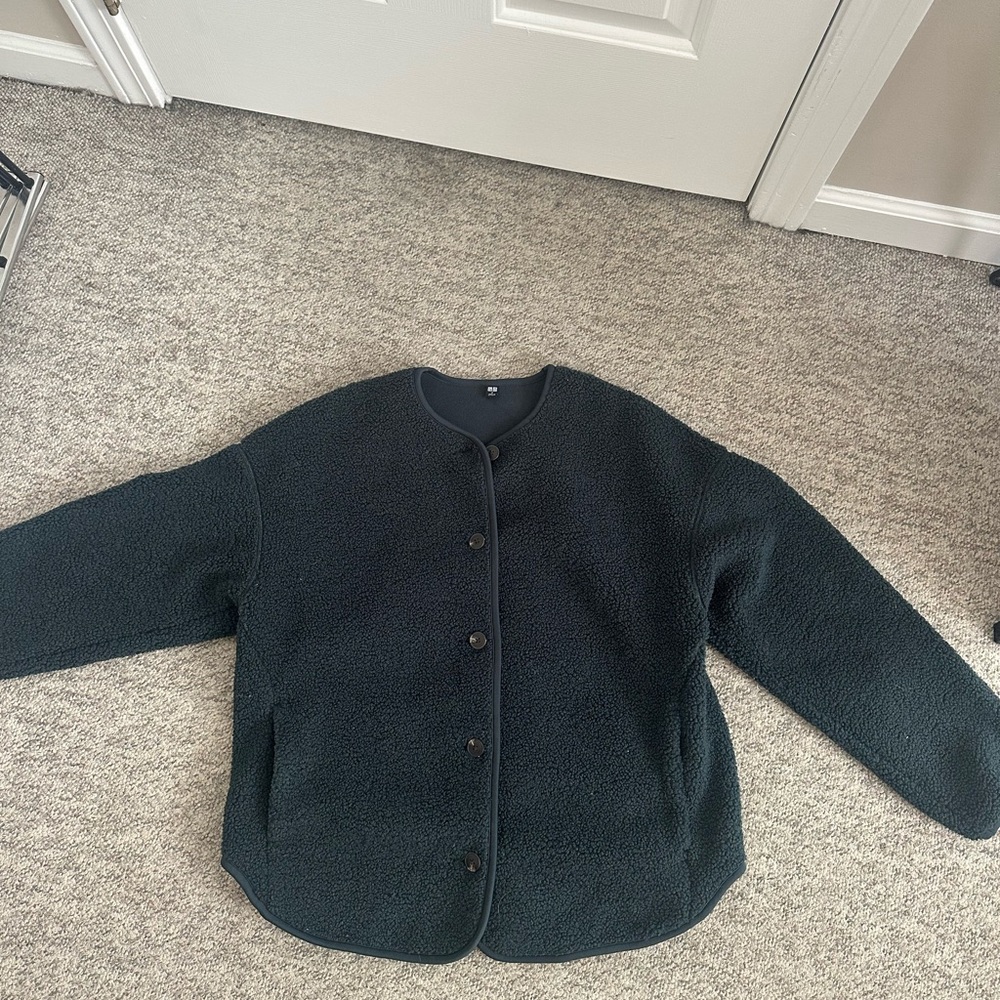 Uniqlo Forest Green Teddy Jacket